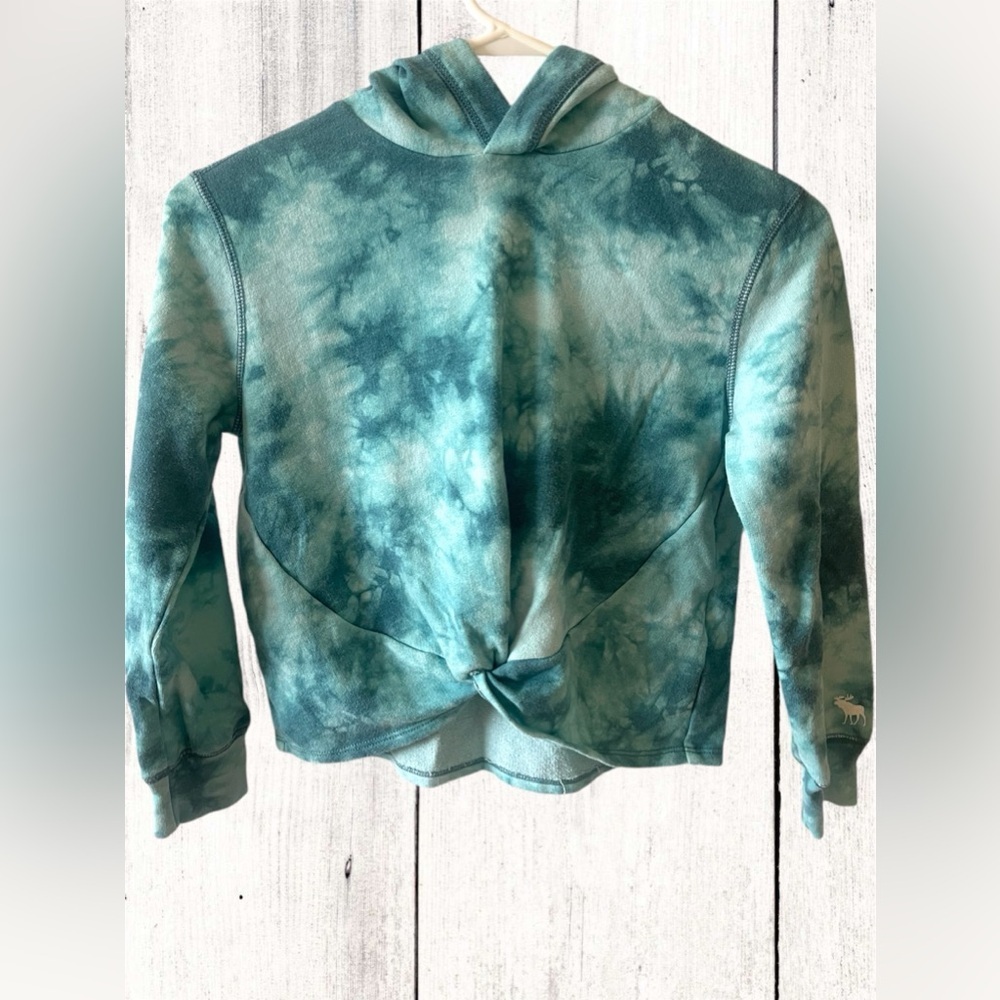 Abercrombie Kids Tie Dye Knot Front Pullover Hoodie Top Size 7/8 Sweatshirt